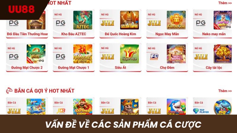 Vấn đề liên quan tới các sản phẩm cá cược hệ thống
