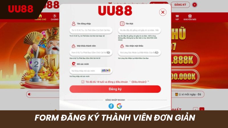 Điền thông tin chính xác vào form của hệ thống
